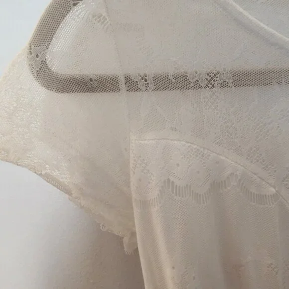 Charlotte Russe White Lace Dress Size S Cottage Wedding Bridal Bachelorette - Picture 6 of 6